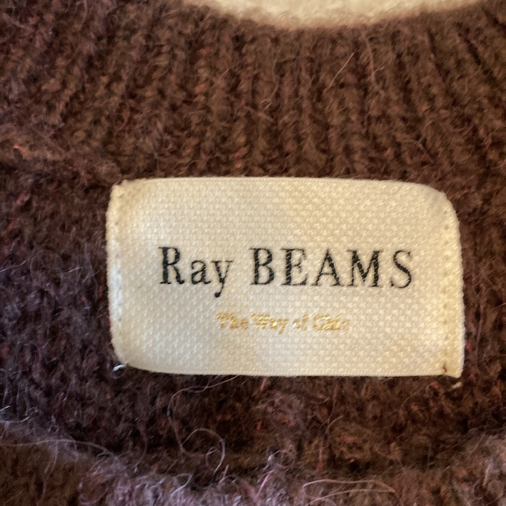 Women’s oversized chunky Drop Shoulder Brown reversed knit sweater - Picture 3 of 7